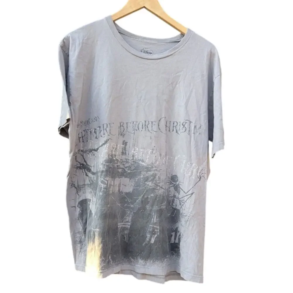 Disney Store Nightmare Before Christmas Whimsygoth Emo Grey Gray T Shirt L